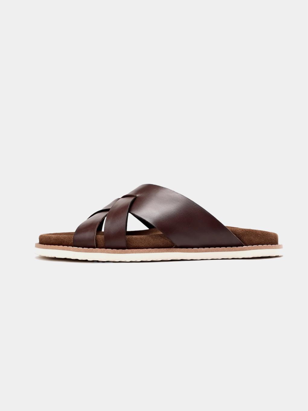 Leather Cross Strap Sandals E01 - Trostoo