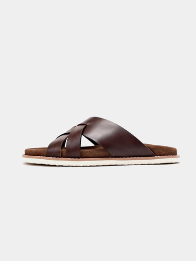 Leather Cross Strap Sandals E01 - Trostoo