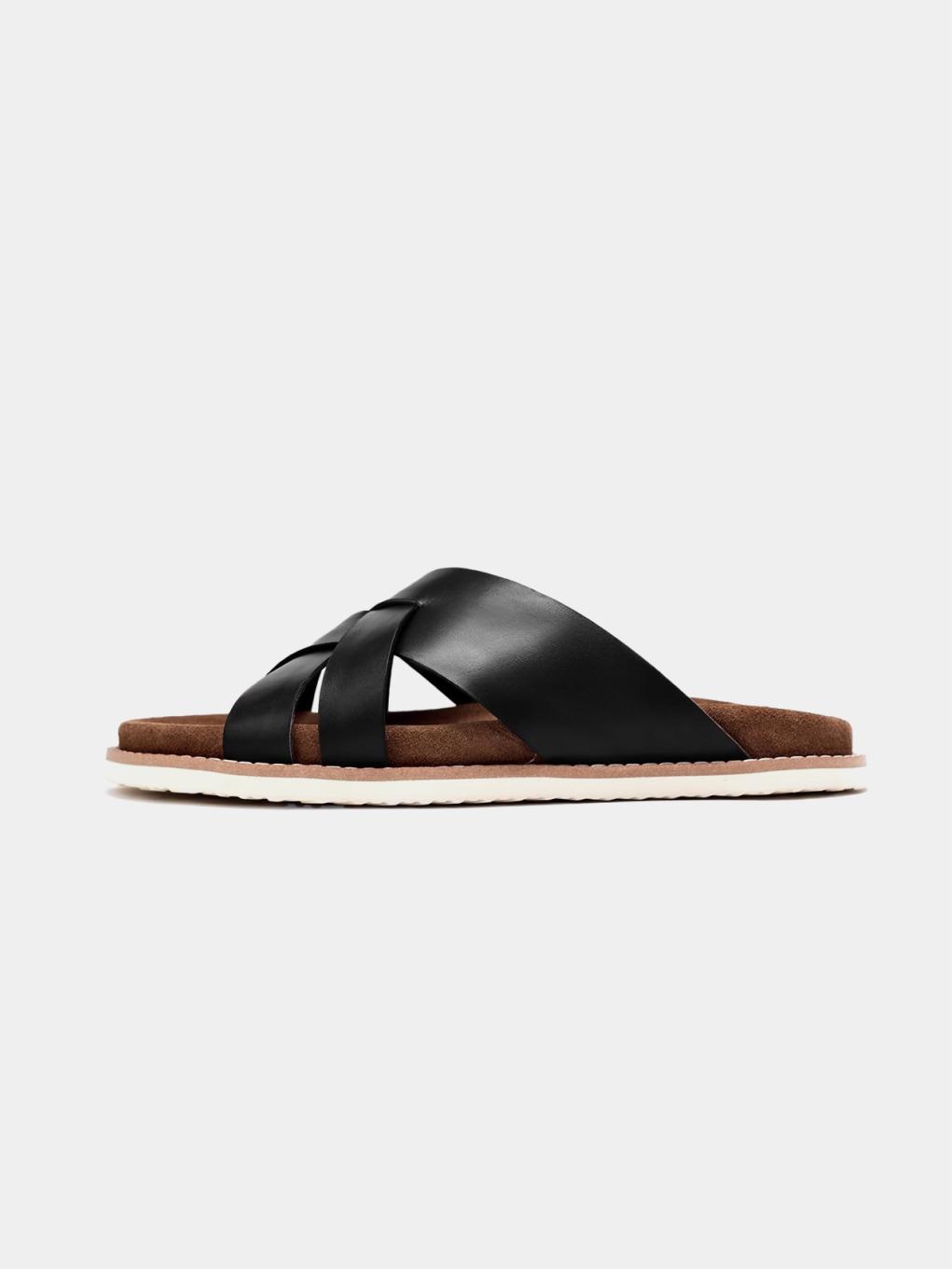 Leather Cross Strap Sandals E01 - Trostoo