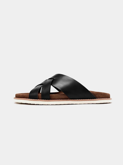 Leather Cross Strap Sandals E01 - Trostoo