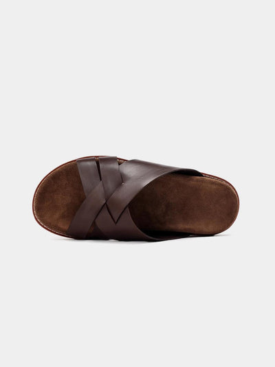 Leather Cross Strap Sandals E01 - Trostoo