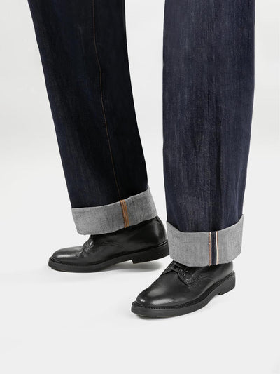 Pebbled Leather Workwear Boots BF06 - Trostoo