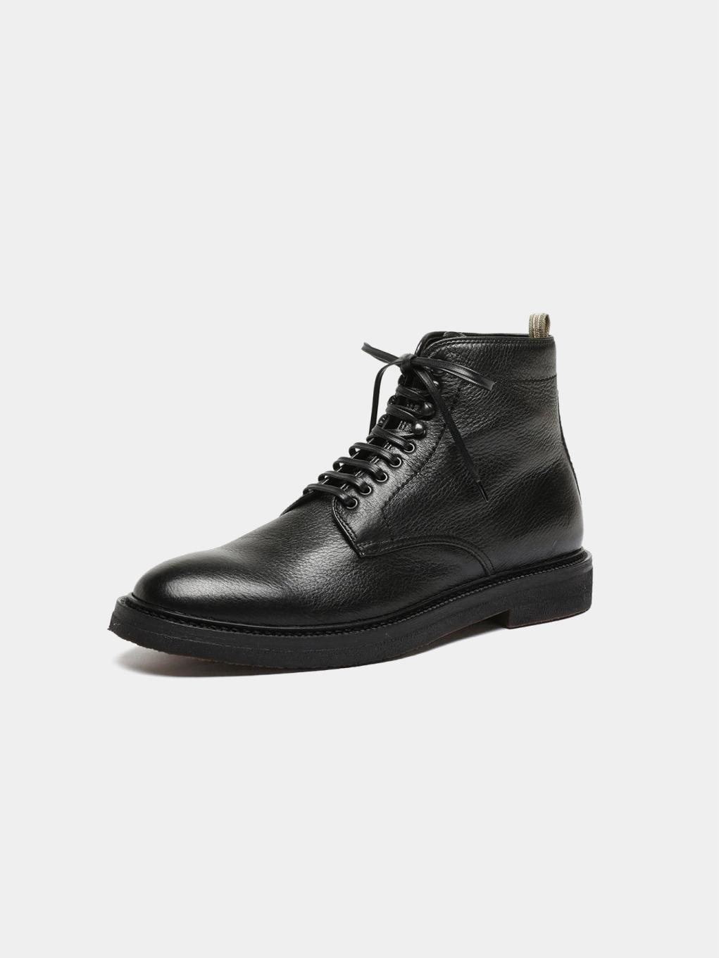 Pebbled Leather Workwear Boots BF06 - Trostoo