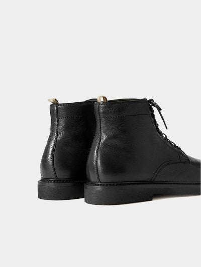 Pebbled Leather Workwear Boots BF06 - Trostoo